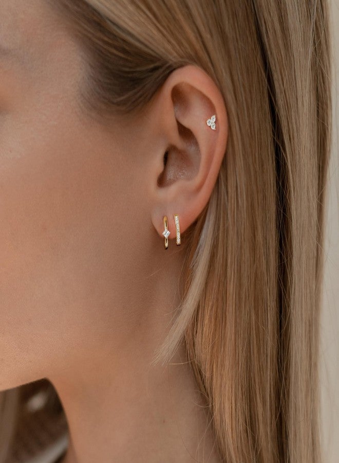 KICKGY Small Gold Hoop Earrings for Women, Trendy 14K Gold Plated CZ Stud Earrings Dainty Gold Earrings Set Simple Gold Huggie Hoop Earrings Hypoallergenic Gold Jewelry for Women Gifts - Image 2